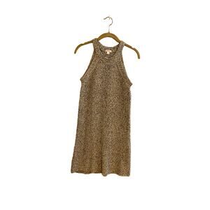 Sleeveless Sweater Dress SZ XS Gray White